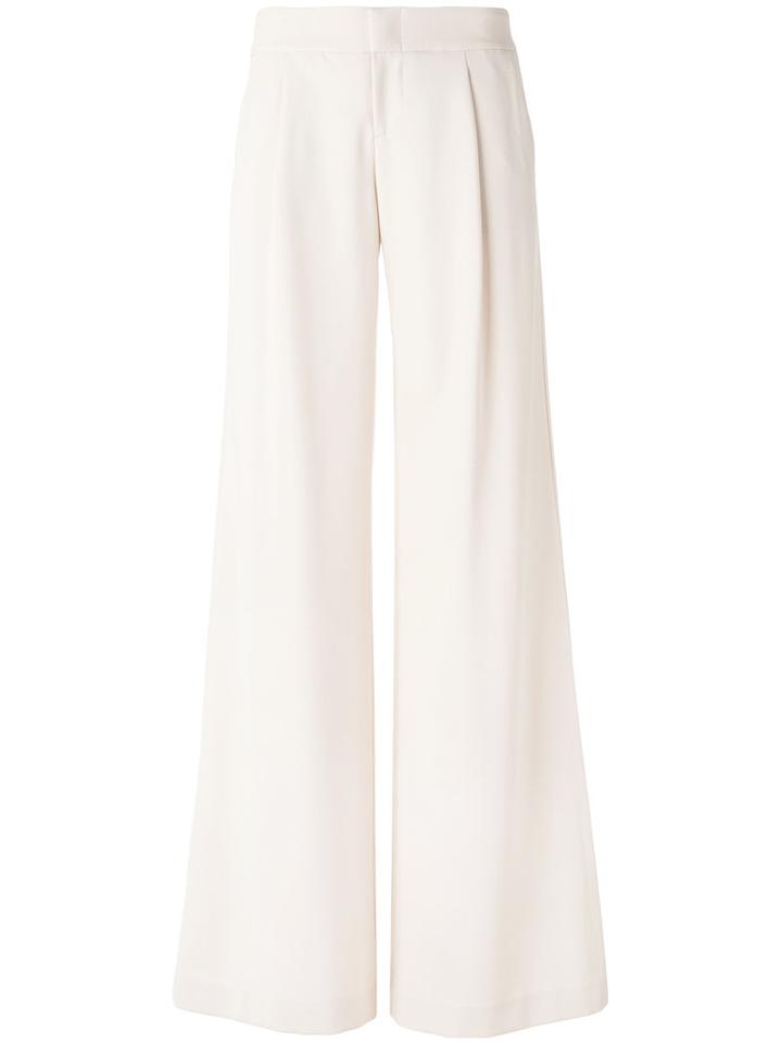 Alice+olivia - Pleat Detail Palazzo Trousers - Women - Polyester/spandex/elastane - 4, Women's, Nude/neutrals, Polyester/spandex/elastane