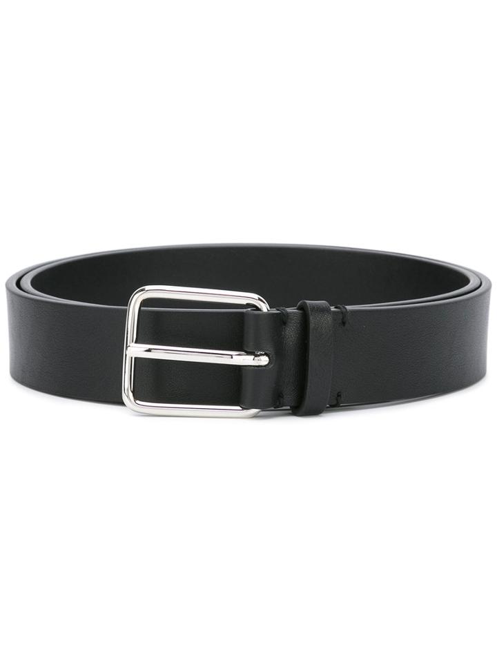 Jil Sander Classic Belt, Men's, Size: 95, Black, Calf Leather/brass