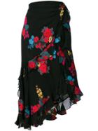 Etro Floral Wrap-style Skirt - Black