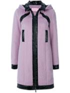 Giamba Patent Detail Hooded Coat - Pink