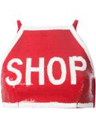 Moschino Shop Sequinned Crop Top - Red