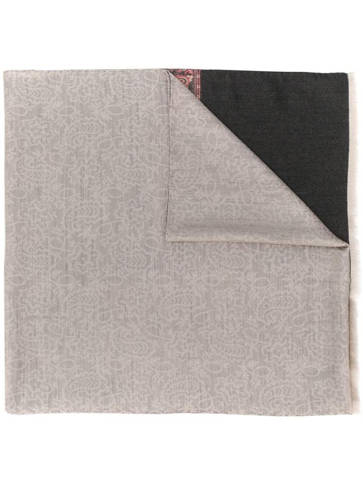 Etro Paisley Contrast Scarf - Red