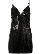Rasario Sequinned Mini Dress - Black