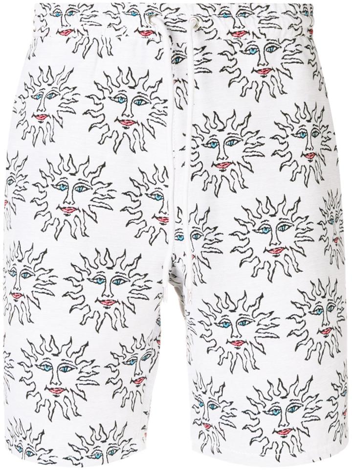 Soulland Alexander Embroidered Relaxed Shorts - White