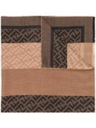 Fendi Jacquard Logo Print Scarf - Brown