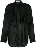 Jil Sander Asymmetric Ruffled Shirt - Black