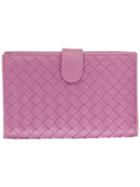 Bottega Veneta Twilight Intrecciato Nappa Mini Wallet - Pink & Purple