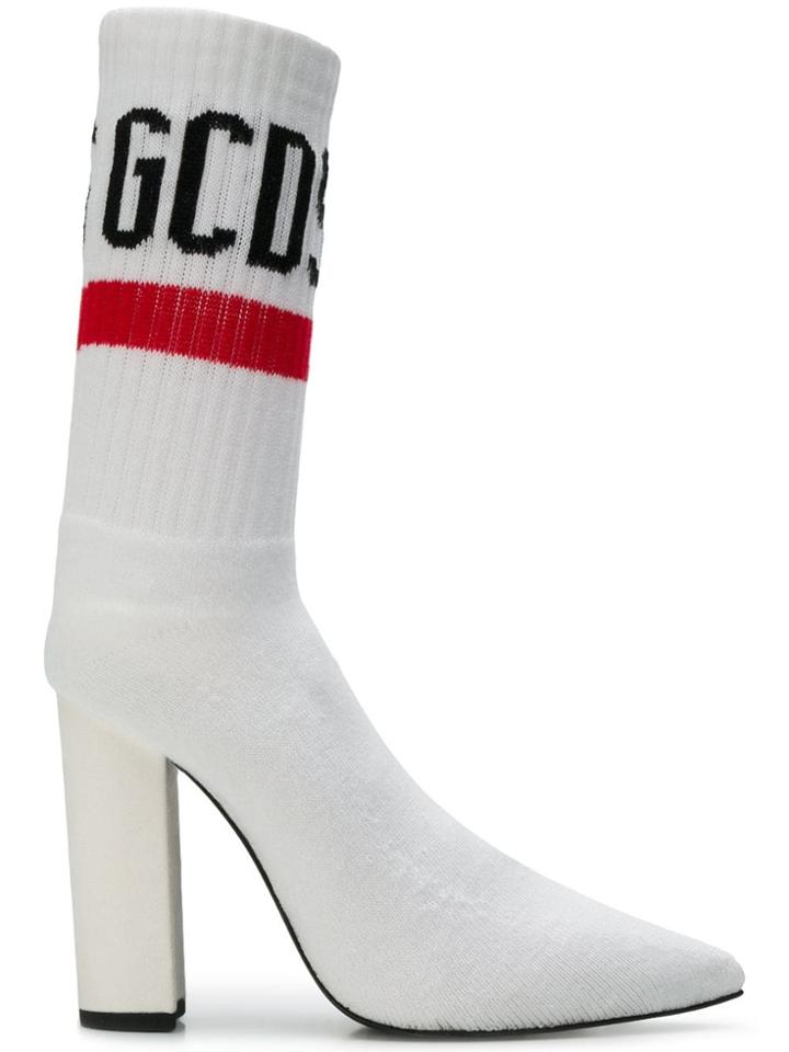 Gcds Logo Sock Boots - White