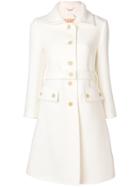Chloé Single Breasted Belted Coat - White