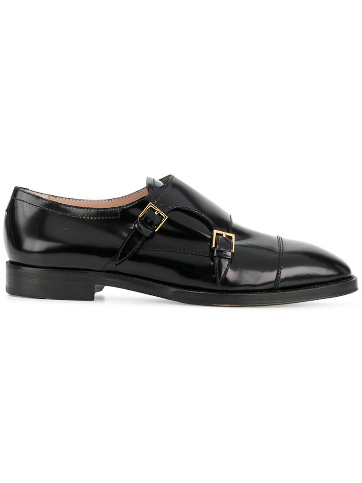 Stuart Weitzman Buckled Monk Shoes - Black