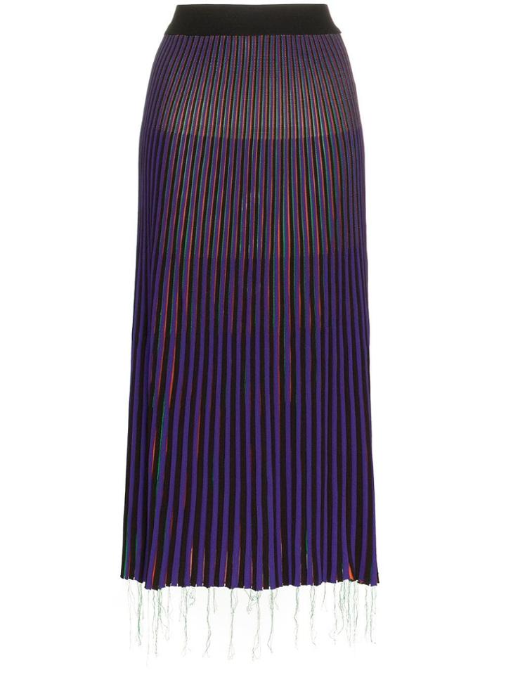 Marni Striped Pleated Skirt - Purple