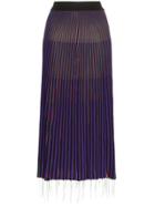 Marni Striped Pleated Skirt - Purple