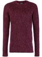 Roberto Collina Textured Knit Crew Neck Sweater - Pink & Purple