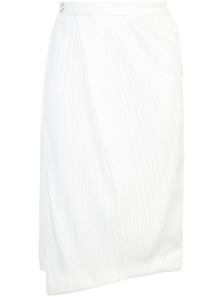 Mugler Pleated Asymmetric Skirt - White