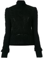 A.f.vandevorst High Neck Cable Knit Jumper - Black