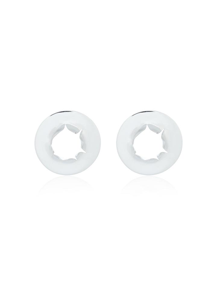 All Blues Silver Bullet Hole Earrings - Metallic