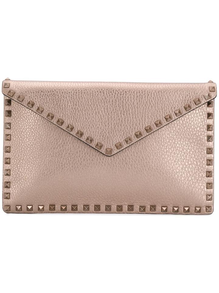Valentino Valentino Garavani Rockstud Large Flat Pouch - Neutrals