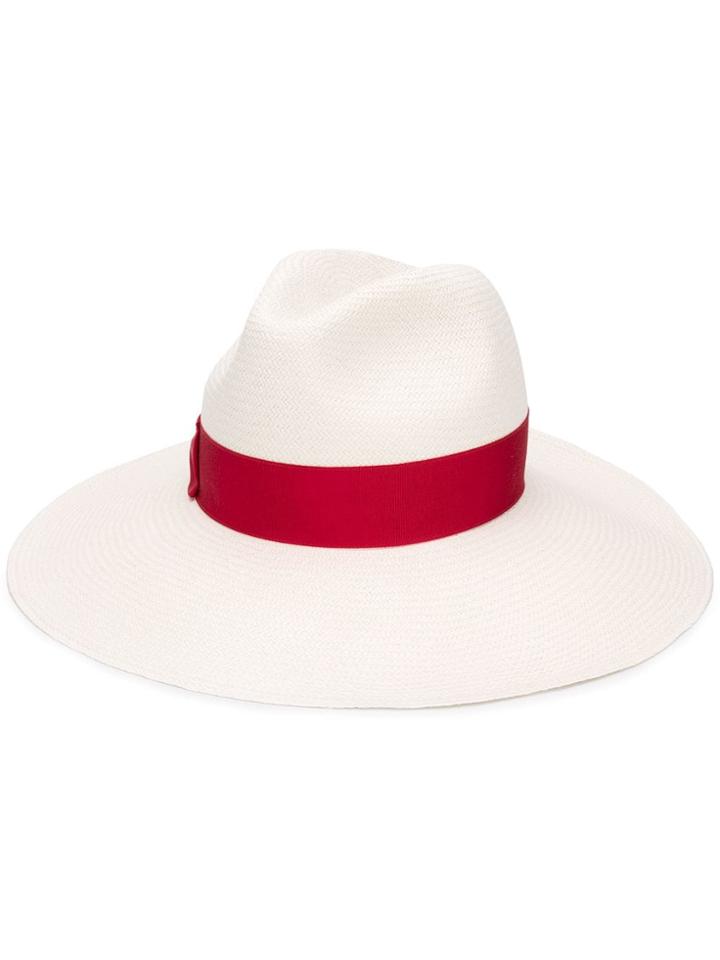 Borsalino Contrast Fedora Hat - White