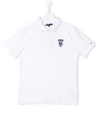 Tommy Hilfiger Junior Teen Football Patch Polo Shirt - White