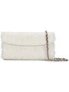 Casadei Foldover Lace Clutch Bag - White