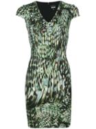 Just Cavalli - Printed Dress - Women - Polyamide/spandex/elastane/viscose - 42, Green, Polyamide/spandex/elastane/viscose