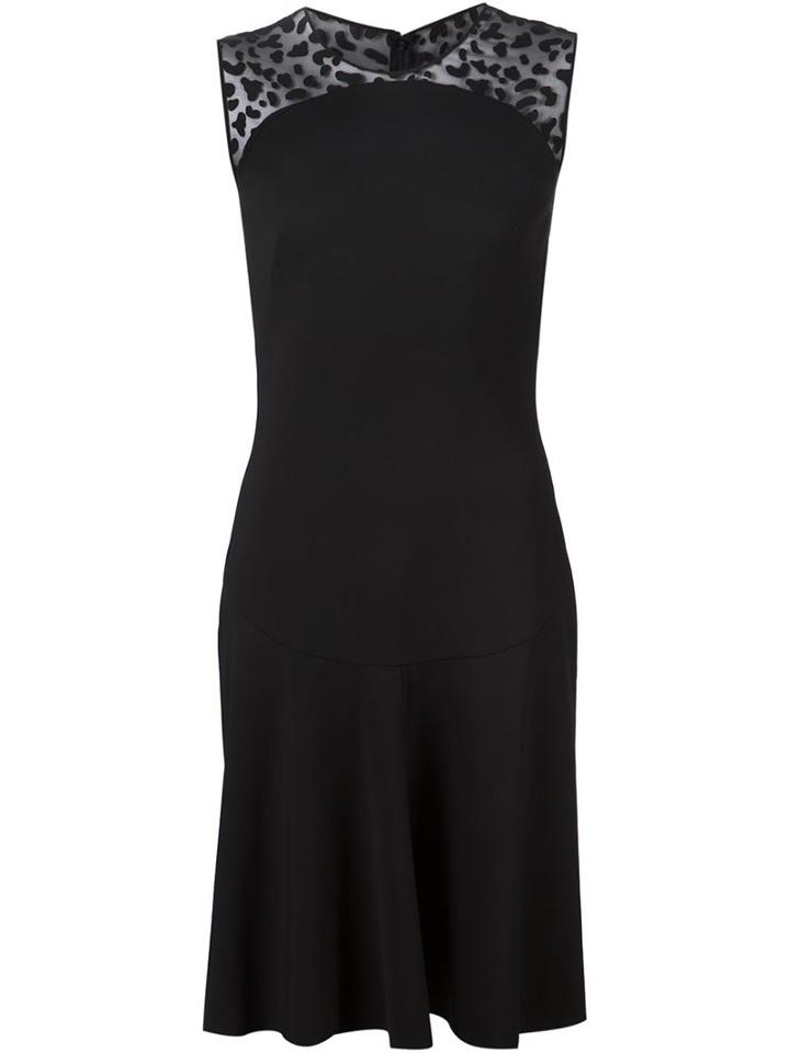 Stella Mccartney Sheer Panel Dress, Women's, Size: 44, Black, Rayon/polyamide/spandex/elastane
