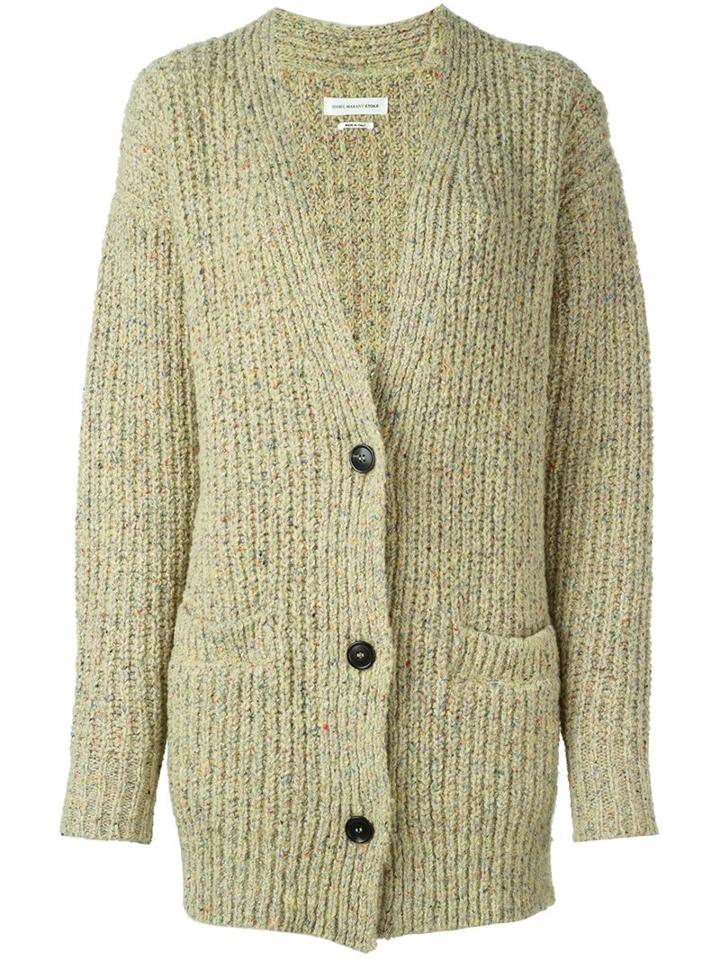Isabel Marant Étoile 'hamilton' Chunky Knit Cardigan, Women's, Size: 42, Green, Silk/cotton/acrylic/wool
