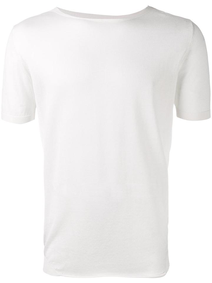 Roberto Collina Knitted T-shirt, Men's, Size: 48, White, Cotton