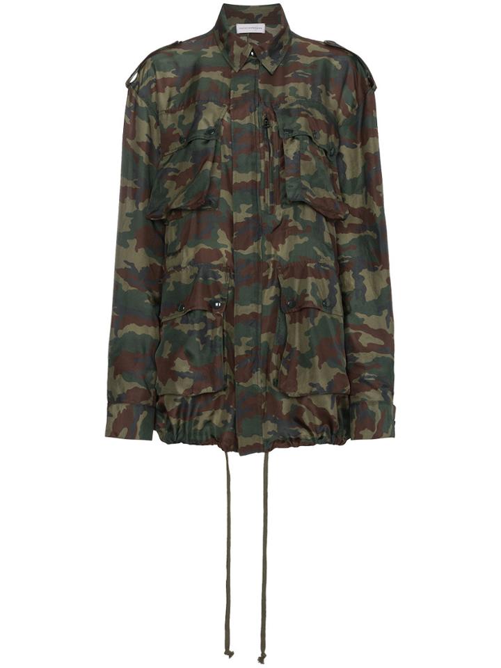 Faith Connexion Camouflage Print Drawstring Jacket - Green