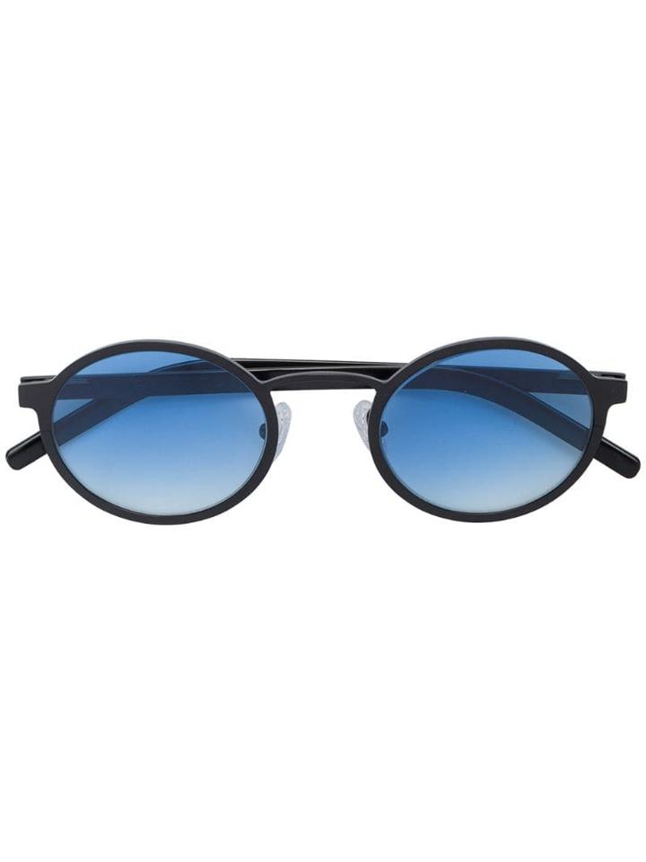 Blyszak Black Oval Sunglasses With Ocean Gradient Lenses