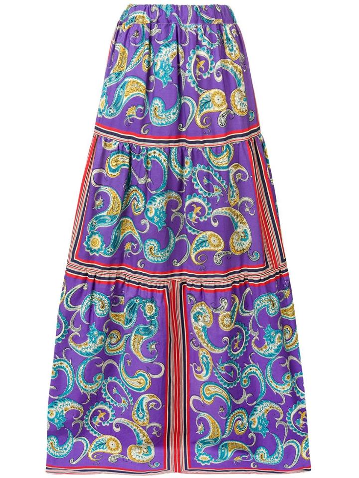 Philosophy Di Lorenzo Serafini Printed Flare Skirt - Purple