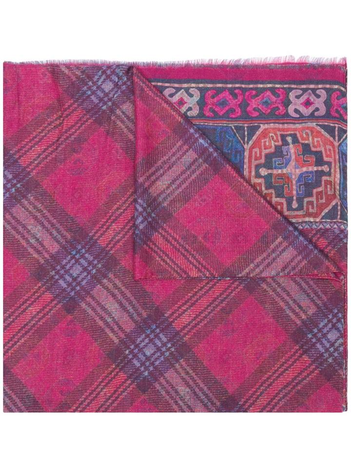 Etro Mixed Pattern Scarf - Pink & Purple