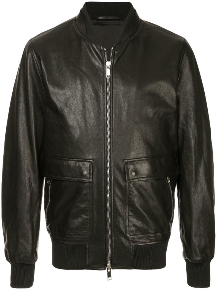 Valentino Zipped Round Neck Jacket - Black