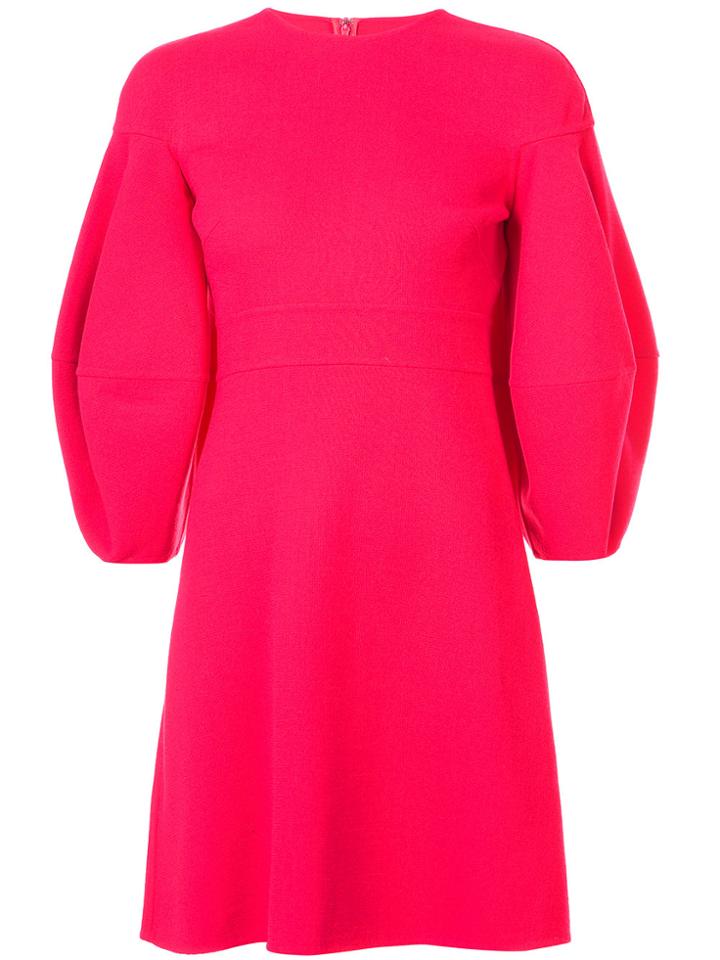 Oscar De La Renta Lantern Sleeve Flared Dress - Yellow & Orange