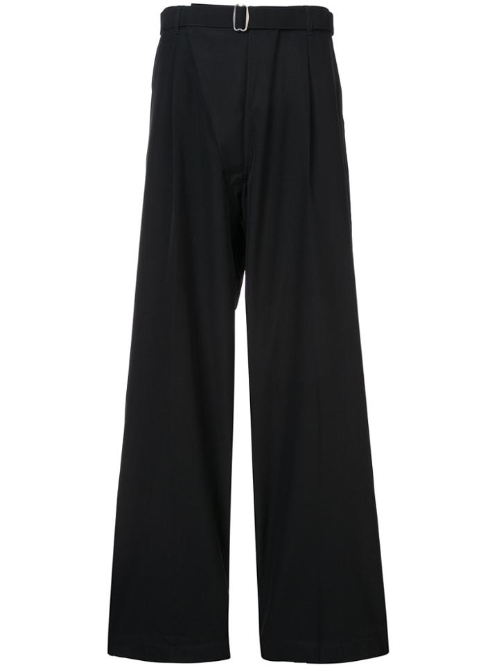 Mackintosh 0002 Wide-leg Tailored Trousers - Black