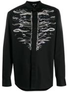 Just Cavalli Metallic Embroidered Shirt - Black
