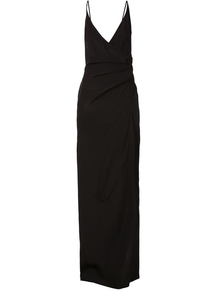 Fleur Du Mal Draped Gown, Women's, Size: 6, Black, Silk