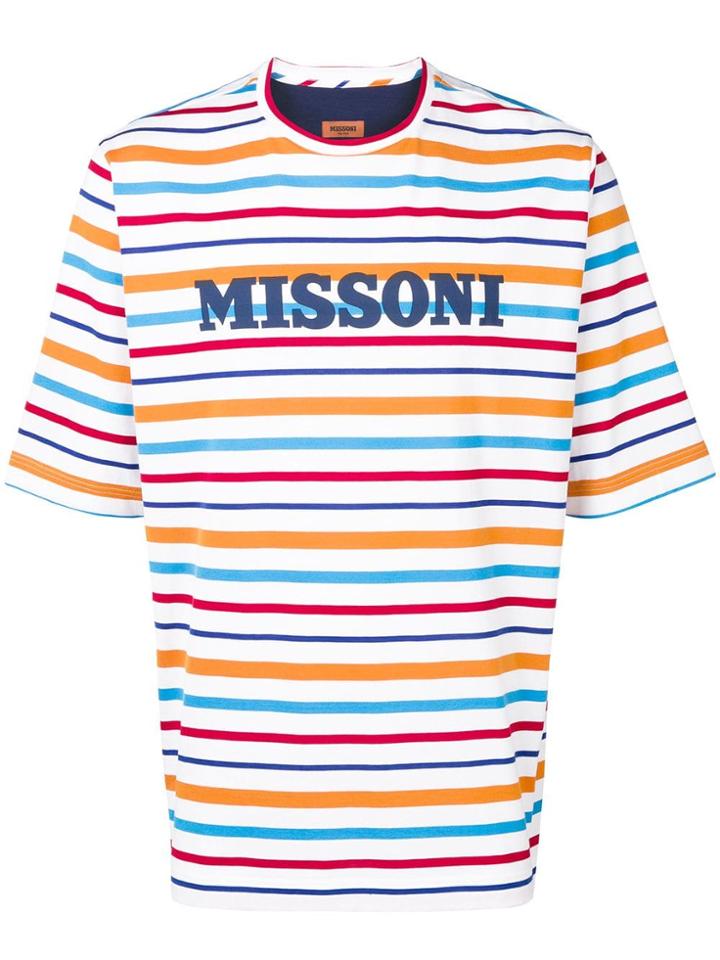 Missoni Striped Logo T-shirt - White