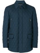 Brioni - Flap Pockets Quilted Jacket - Men - Silk/cotton/calf Leather/wool - M, Blue, Silk/cotton/calf Leather/wool