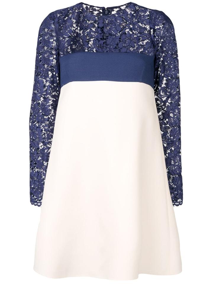 Valentino Lace And Crepe Dress - Blue