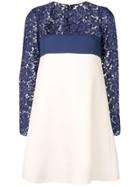 Valentino Lace And Crepe Dress - Blue
