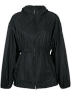 Prada Hooded Zip Up Jacket, Women's, Size: 36, Black, Polyamide