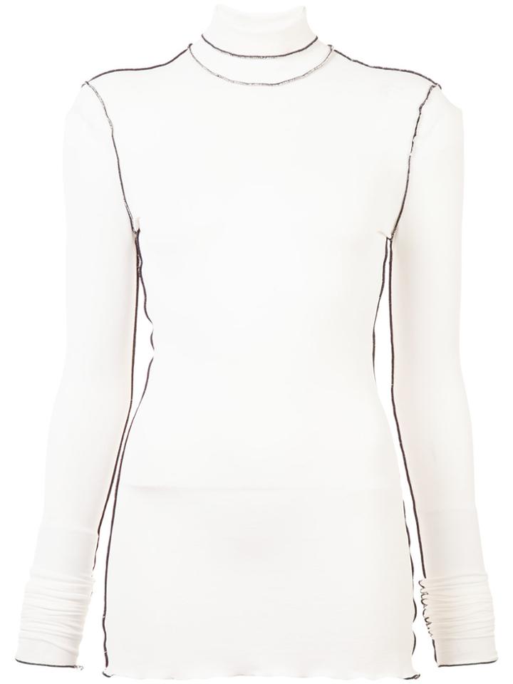 Proenza Schouler Long Sleeve Outlined Turtleneck - Nude & Neutrals