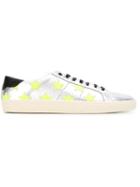 Saint Laurent Court Classic Sneakers, Men's, Size: 44.5, Grey, Leather/calf Leather/rubber