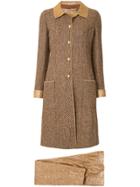 Chanel Vintage Coat With Blouse & Trousers Set - Metallic