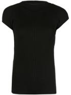 Oscar De La Renta Short Sleeve Knitted Top - Black