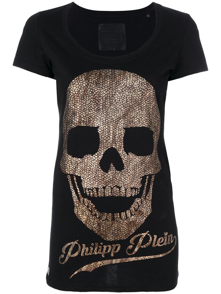 Philipp Plein - Persyan Skull T-shirt - Women - Cotton - Xl, Black, Cotton