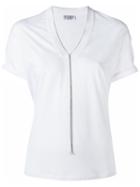 Brunello Cucinelli String T-shirt, Women's, Size: Medium, White, Cotton/spandex/elastane