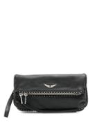 Zadig & Voltaire Logo Plaque Clutch - Black