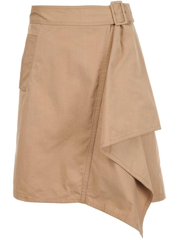 3.1 Phillip Lim - Belted Draped Skirt - Women - Cotton - 4, Nude/neutrals, Cotton